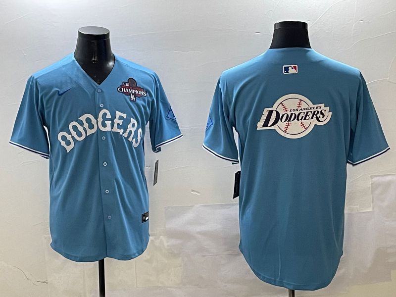 Men Los Angeles Dodgers Blank Light Blue Throwback Game 2025 Nike MLB Jersey style 37->los angeles dodgers->MLB Jersey